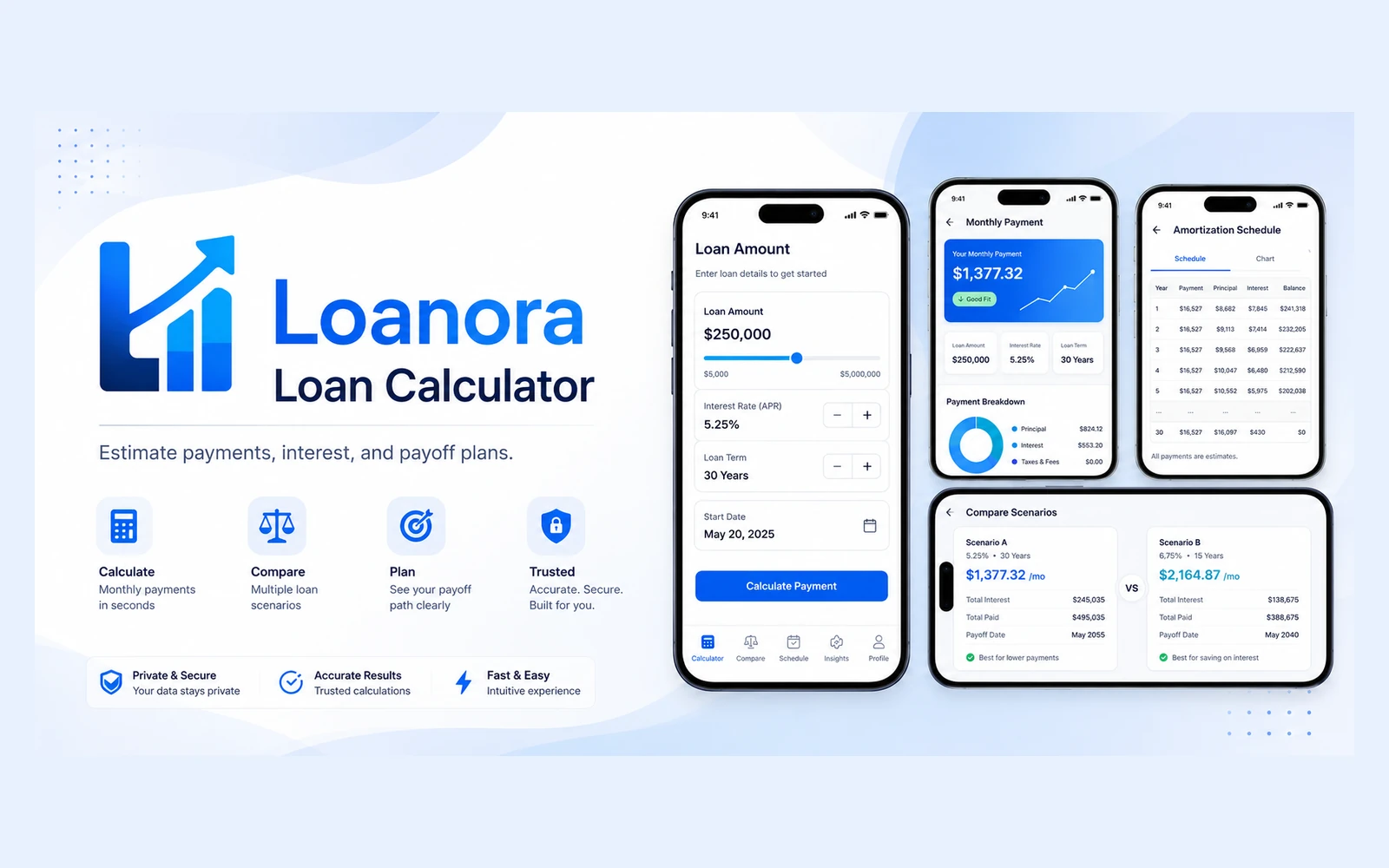 Loanora Android app promotional preview