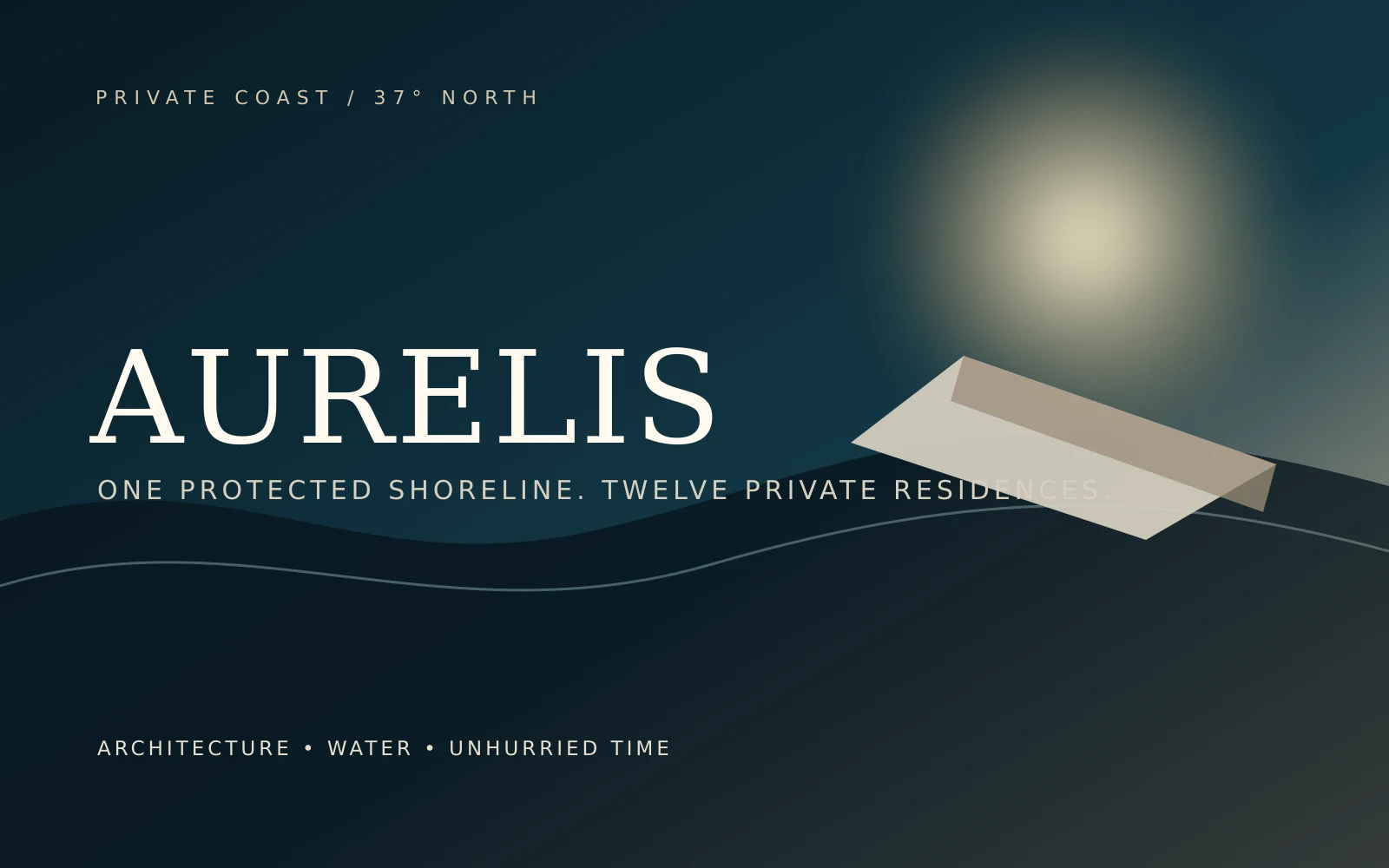 Aurelis Private Coast cinematic website cover